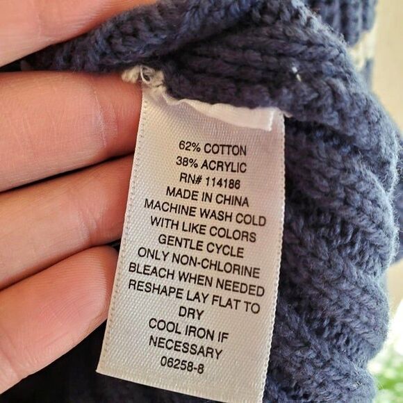 A.N.A. Womens Sweater Blue M  Striped Knit Crew Neck New - Picture 7 of 8